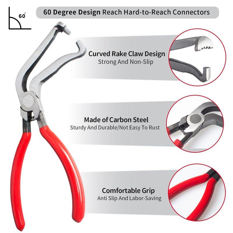 Feb.60-Degree Electrical Disconnect Pliers Electrical Connector Pliers Angled Wire Plug Removal Tool