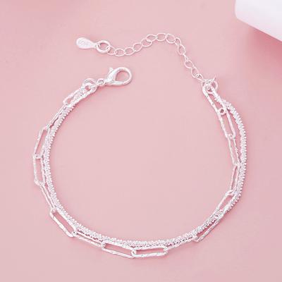 Prachtige dubbele schakelarmbanden van 925 sterling zilver voor dames, modieus en origineel, perfect voor feestjes, bruiloften, verlovingen en andere gelegenheden. Een ideaal cadeau voor de feestdagen.