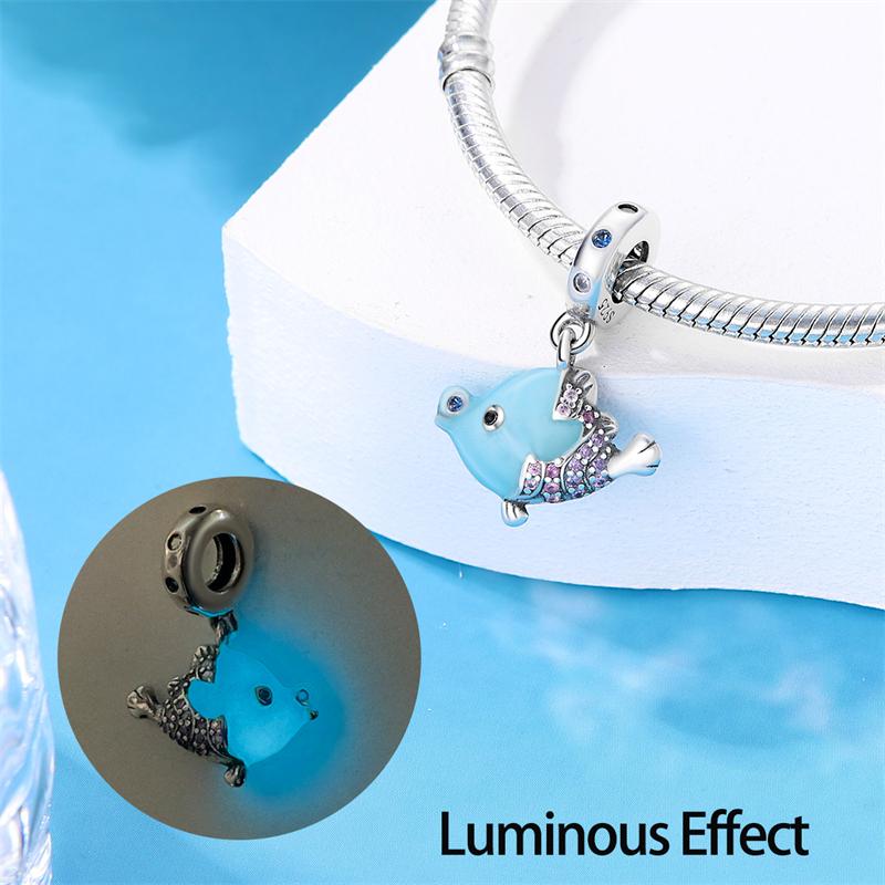 Charms Blue Cute Ocean Creature Healing Shell Octopus Style Beads Fit 925 Charms Bracelet Beads Jewelry Gifts for Women