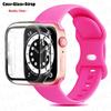 Glas+Gehäuse+Armband Für Uhrenarmband 44mm 41mm 45mm 40mm 38mm 42mm Silikonarmband iWatch Serie 9 8 3 4 5 6 SE 7 Armbänder