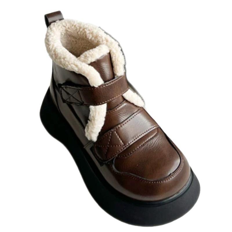 Mote støvletter dame høst og vinter bomull varme dame støvletter varme flat bunn komfortable mykt skinn myk såle allsidige varme sko