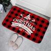Christmas Buffalo Plaid Check Floor Mat Decorations Winter Xmas Front Door Mat Bathroom Non-Slip Foot Pad Christmas Decorations