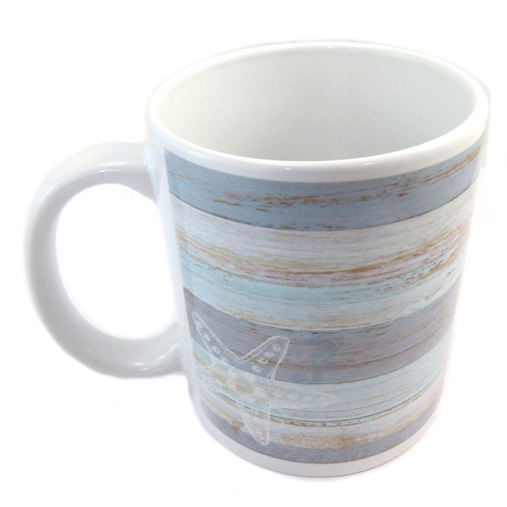 Les Trésors De Lily [P5451] - White Blue 'Marine World' Ceramic Mug (A Breath of Fresh Air)