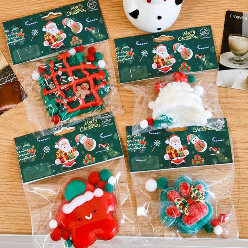 Cute Cartoon Christmas Theme Simulation Squeeze Toys Pinch Decompression Stress Toys Gifts