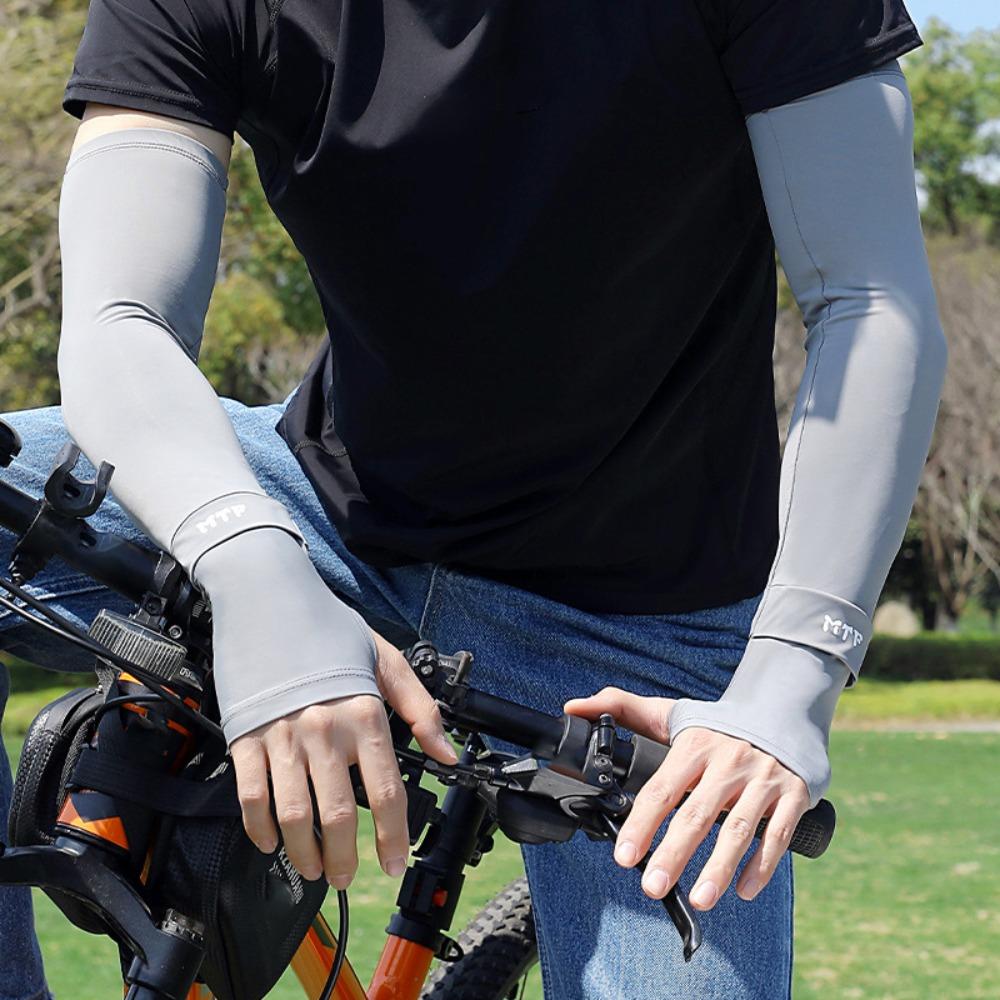 Arm Protection Long Ice Silk Sleeves Loose Cycling Gloves Sun Protection Sunscreen Arm Covers  Men