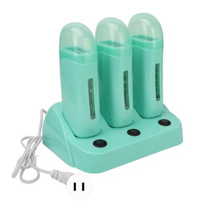 3pcs Roll On Depilatory Wax Warmer Men Women Home Electric Hair Removal Wax Warmer with Base for