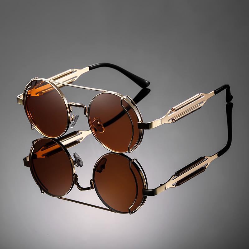 Unisex Steampunk Fashion Sunglasses with Trendy Colored Lenses