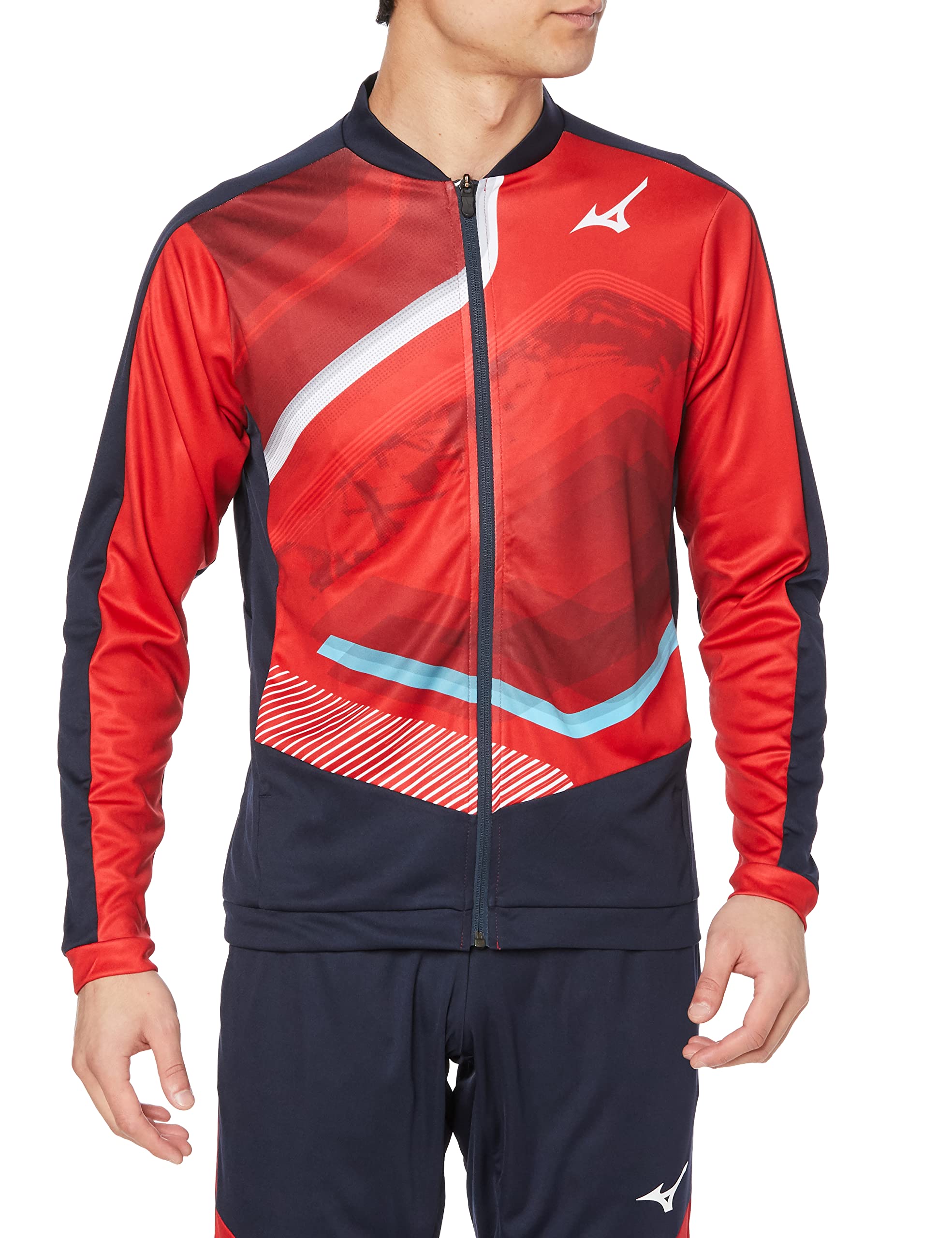 

Mizuno MTC Track Field Size 2XL & Warm-Up Jacket, Stretch, U2MCA011, Red/Deep Navy,