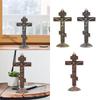Christian Wall Mounted Ornament Antique Catholic Gifts Crucifix Wall Crosses for Bedroom Fireplace Tabletop Home Ornament