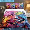 Cityscape Hazbin Nightmares 3PCS Bedding set,Ideal for 1pc Duvet Cover And 2pcs Pillowcases Perfect for Fan gift,Ideal for Bedroom, Dormitory