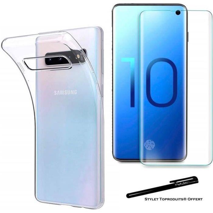 Film de protection - Toproduits® - Samsung Galaxy S10 Plus - Verre trempé - Coque de protection - Transparent