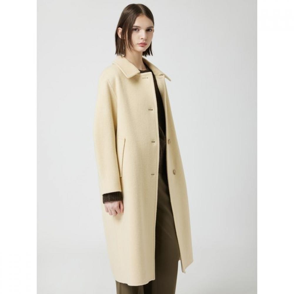 Cc Collect. Women S Wool Fox Blend Single Long Coat c254mSg561