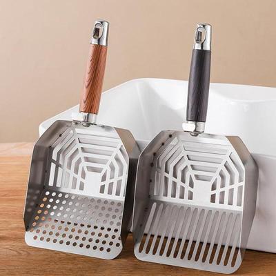 Stainless Steel Cats Litter Scoop Durable Long Handle Mesh Carbon Steel Large Size Scooper Litter Filter Pet Cleaning Tools