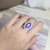 2022 Mode Luxus Blauer Topas Verlobungsring Damen 925 Stempel Voller Diamant Blauer Zirkon Ring Party Geschenk