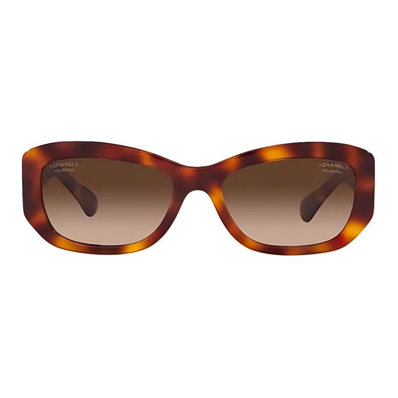 CHANEL side letter decoration brown irregular sunglasses women's style