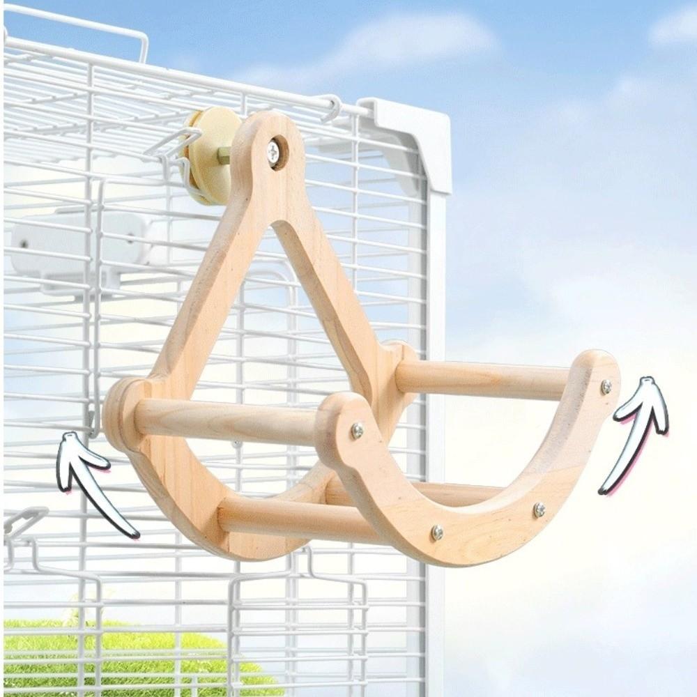 Houten Vogelschommel Speelgoed Hangende Papegaaien Oefenwiel Zitstok Schommelende Zitstok Standaard Entertainment