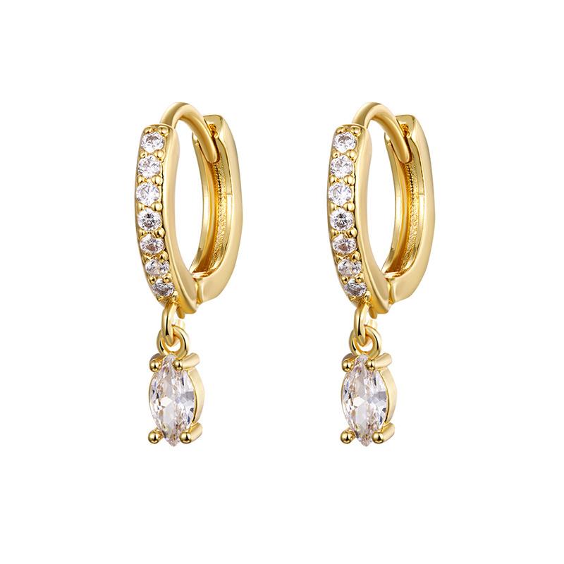 CRMYA Vintage Piercing Ear CZ Zircon Cross Earring Gold Silver Filled Drop Earrings For Women Hoop Earings Jewelry Wholesale