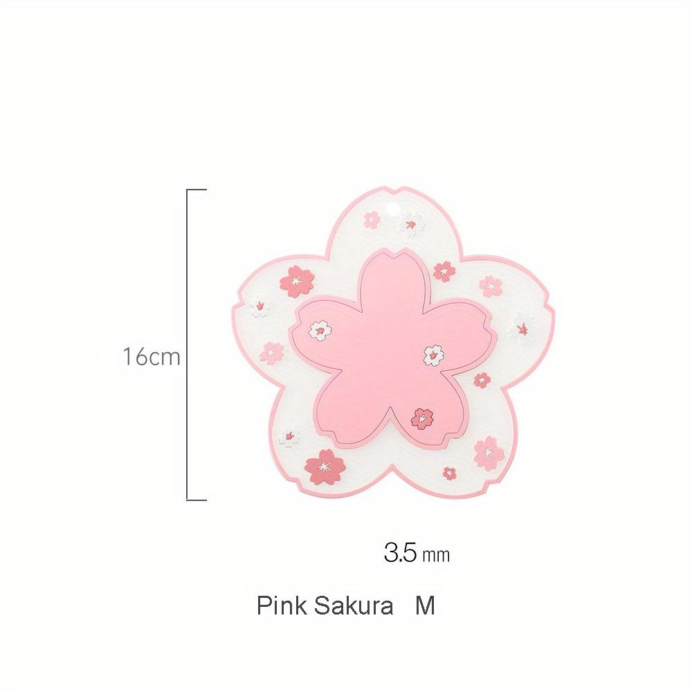 

Kawaii Cherry Blossom Coaster Tea Cup Mat Sakura Coaster Insulation Table Mats for Tea Milk Mug Drink Cup Coasters 1PC Mat M рожевий