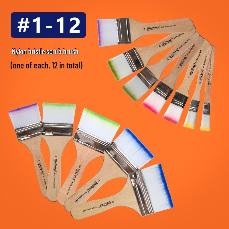 Multifunctional Nylon Brush: BBQ, Paint, Cleaning, 1-12 Plate Sizes