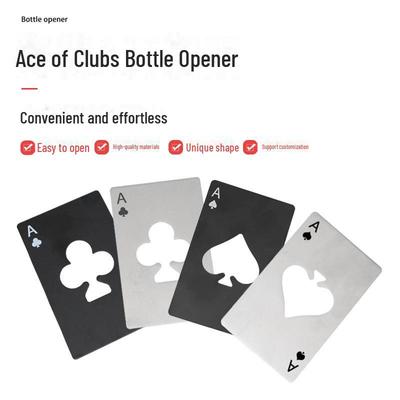 Stainless Steel Spade A Playing Card Magnet Bottle Opener