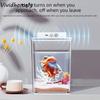 Transparenter Betta-Fischtank USB-Ladefunktion LED-Licht Schreibtisch-Fischschale Intelligente Sensorik mit Futteröffnung Figurenanzeigegehäuse