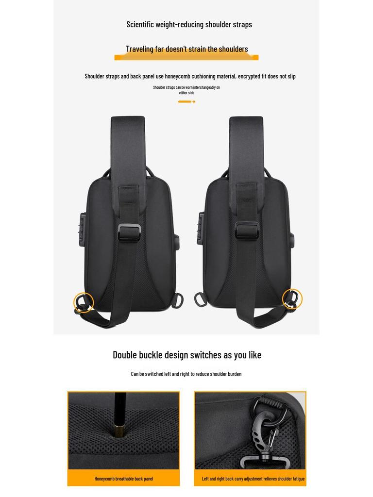 Men's High-End Waterproof Travel Chest Bag & Women's Trendy Messenger Backpack