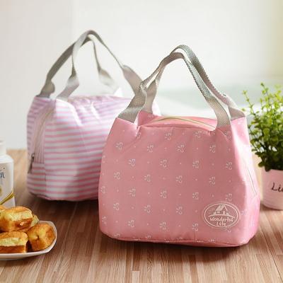Students Bento Bag Picnic Striped Insulation Bags Ice Pack Fresh-keeping Bag Loncheras Portable Lunch Box Bag Loncheras De Mujer