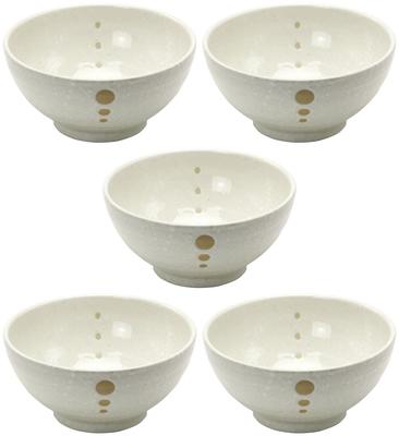 Minoyaki Udon Bowl Set of 5 Dots White 148478(5)