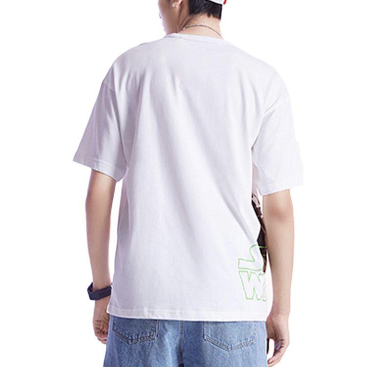 Li Ning T Shirts Men's White Crew Neck Moderate Straight Fit AHSQ267-3