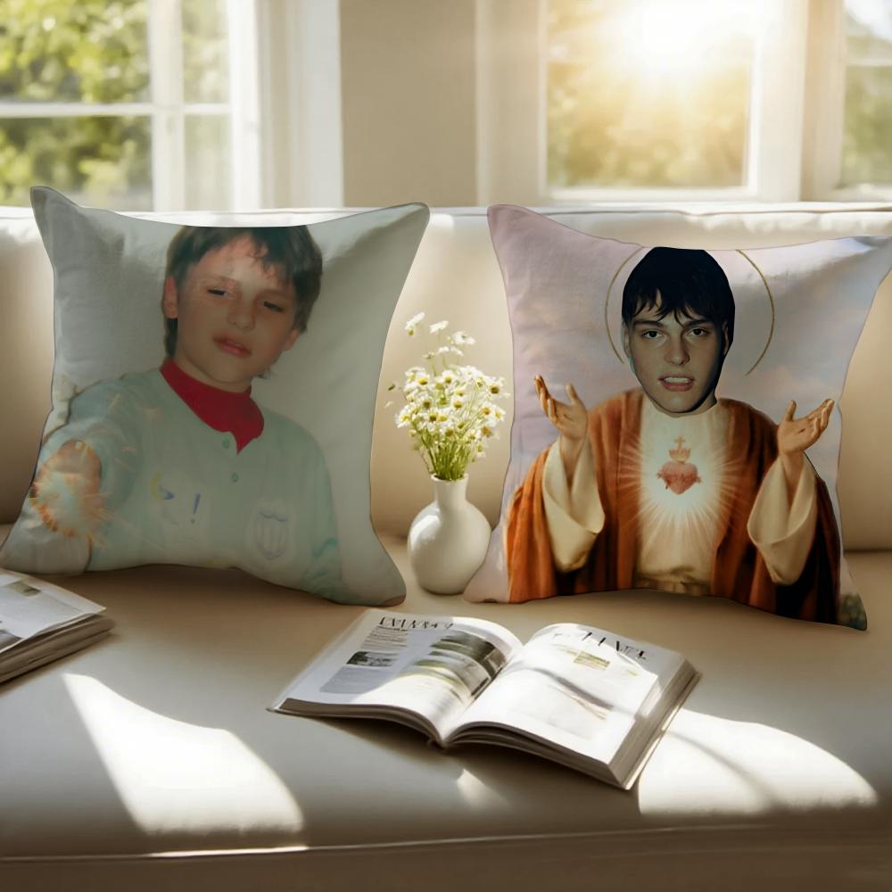 Hot Hiphop Singer K-Kid Y-Yugi Cushion Cover Pillowcase Short Plush Invisible Zipper Room Sofa Cushion Cover