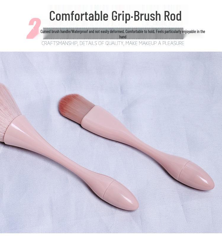 Portable 5-Piece Mini Makeup Brush Set: Powder, Blush, Eyeshadow