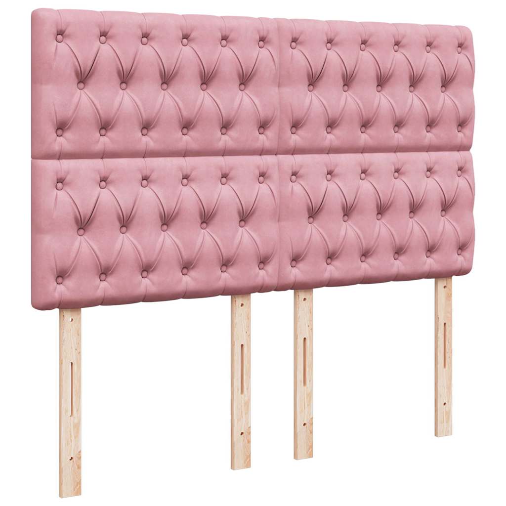 Ottoman Bed with Mattress Pink 140x190 Cm Velvet