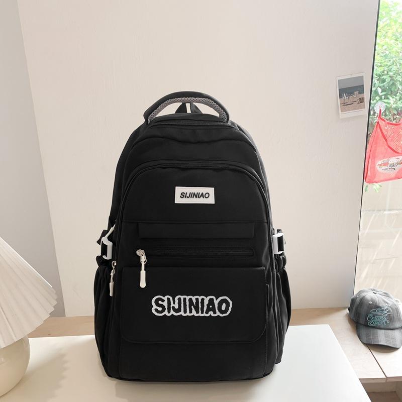 Schoolbag Korean Version Ins Simple Campus Soft Girl Girl Schoolbag Japanese Harajuku Style Large Capacity Solid Color Middle School Student Backpack