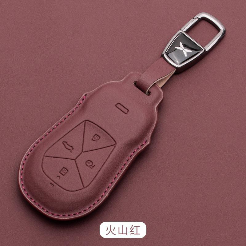For Xpeng P7 P5 G6 G9 G3i Car Key Case Cover Shell Fob Protector Nappa Leather Protective Keychain Cover Interior Accessories