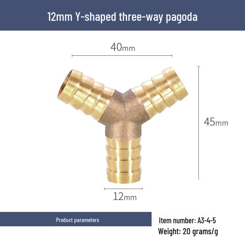 Copper Y-Type Reducing Tee Connector for Soft Water, Oil, and Air Pipes (Sizes 4, 6, 8, 10, 12)