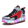 LED Rechargeable Kids Roller Skate Shoes with Double Wheel Shoes Sport Sneaker Heely