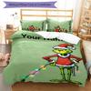 3pcs Crunch Christmas2 Cover Set - Personalized Name, HD Printed Bedding with 1 Cover and 2 Pillowcases - Perfect for Home Decor, Easy Care