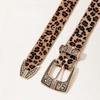 Zinc Zinc Alloy Carved Buckle Belt Y2K PU Vintage Waistband Leopard Print Belt  Clothing Accessories