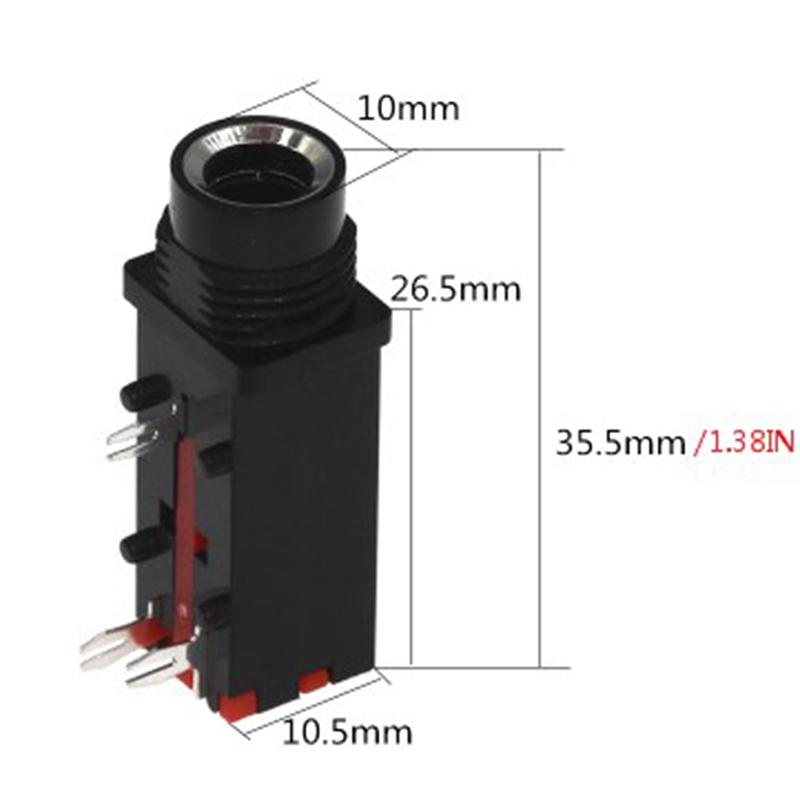 2Pcs 6.35Mm Audio Jack 3Pin Stereo Audio Socket Microphone Welding Line