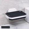 No-Drill Wall-Mounted Double-Layer Soap Dish with Suction Cups