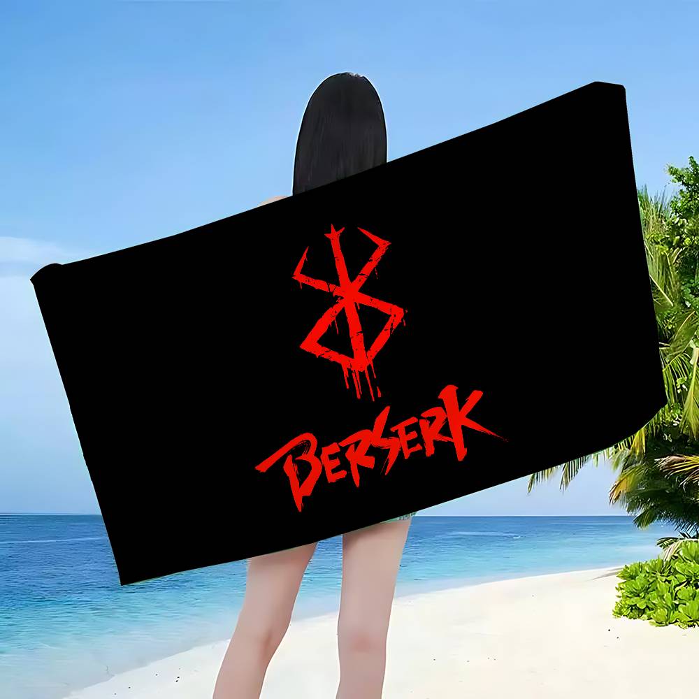 1pc Anime logo B-berserk Guts Microfiber Beach Towel Absorbent Quick dry Soft Yoga Swimming Resort Mountain Climbing Towel