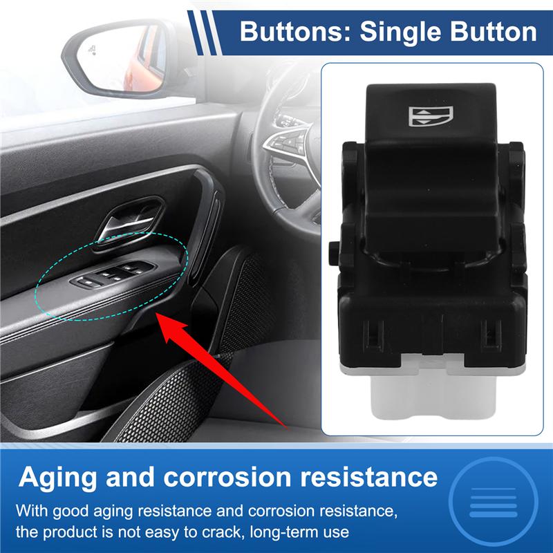 Precise 254217475R Car Power Window Switch Single Button For Renault Captur Sandero For Dacia Logan Lodgy Duster Box