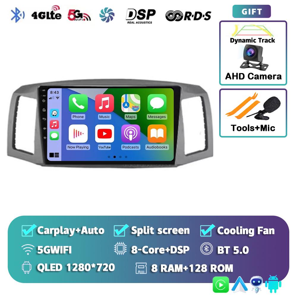 Android 14 Carplay Auto 4G For Jeep Grand Cherokee 2004 2005 2006 2007 Car Radio GPS Multimedia Video Player DSP Stereo No 2Din