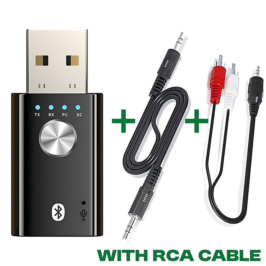 4 In 1 Bluetooth 5.1 Audio Receiver Transmitter Stereo USB Dongle 3.5mm 3.5 AUX RCA Wireless Adapter For Car Kit TV PC Headphone