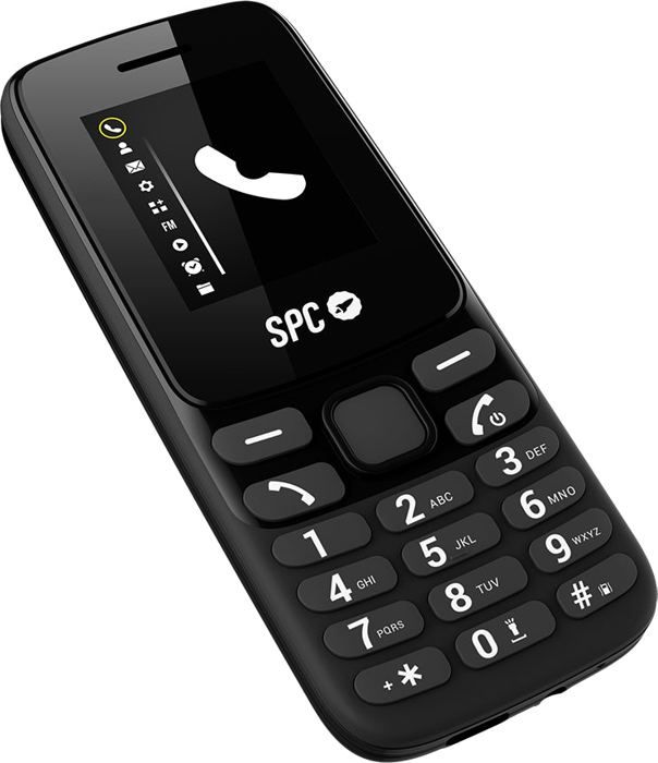 SPC Talk 2 – Téléphone Mobile Basique 4G Avec Batterie 6J, Écran 1,8", Volume Sonnerie 106dB, Portable Et Léger | Noir
