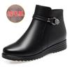 Winter fur integrated mother cotton shoes velvet flat-soled women's short boots non-slip wool shoes medium and old large size women's shoes