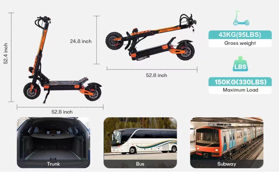 Z37 Electric Scooter-6000W60V30AH E-Scooter-70km/h Speed 11 Vacuum Tire-Foldable EScoot