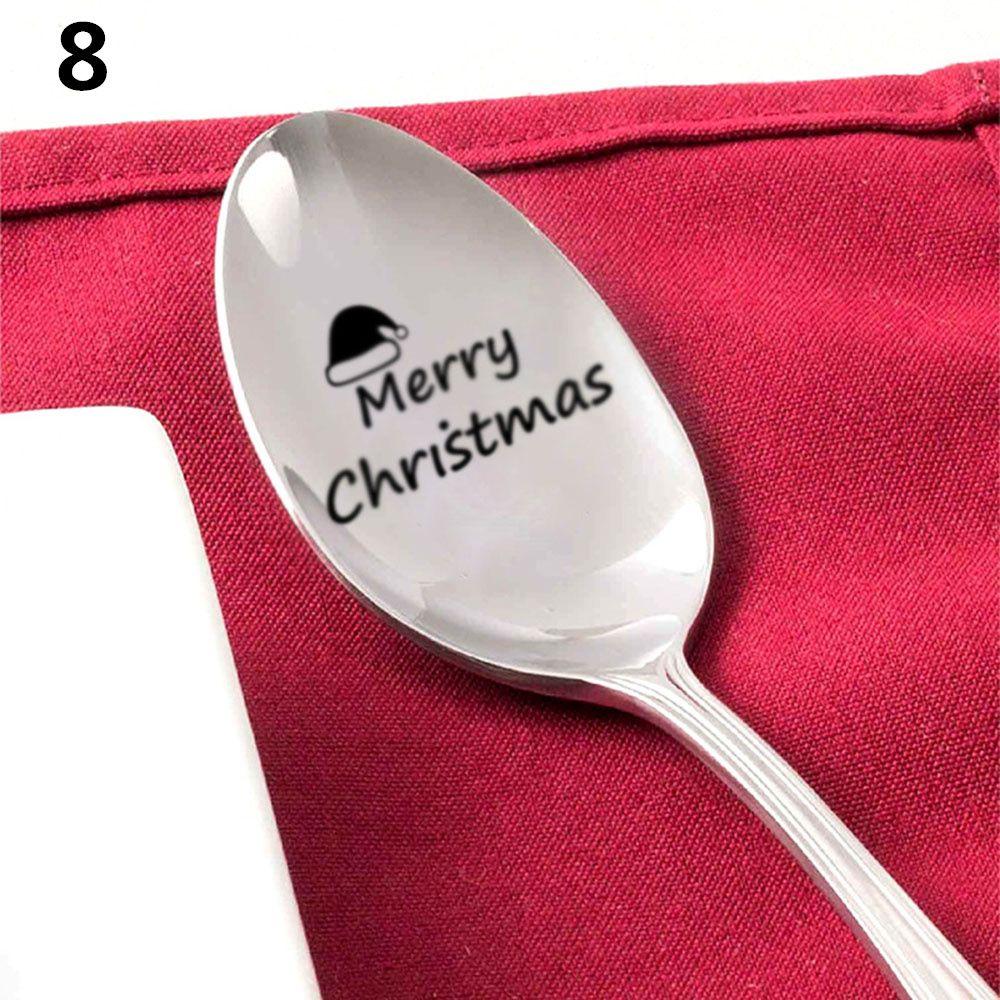 Gifts Valentine s Day Anniversary Tableware Engraved Spoon Coffee Spoons Teaspoon Christmas Spoon 8