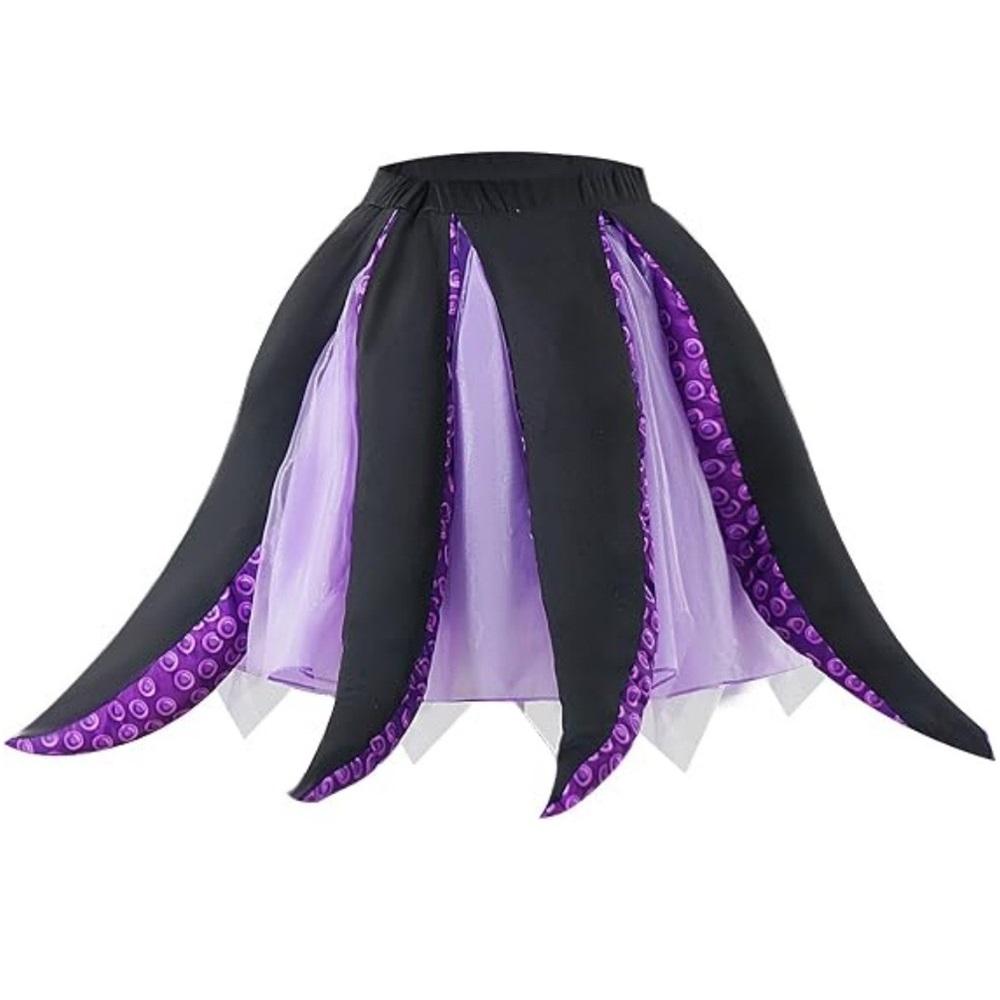 Ursula Purple Mesh Skirt Halloween Octopus Tentacle Skirt Little Mermaid Costume