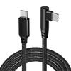 65W Nylon Braided Right-Angle Data Cable, Dual Type-C, PD Fast Charging 60W 3A for Mobile and Gaming Devices